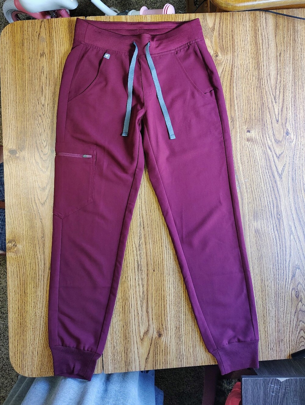Figs Zamora Scrub Jogger Pants Professional Women's High Waist Burgundy sz XXS. - Picture 2 of 16